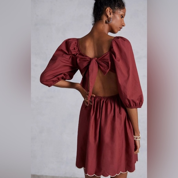 Anthropologie Forever That Girl Scalloped Mini Dress - Picture 3 of 7